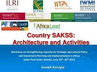 Country SAKSS: Architecture and Activities