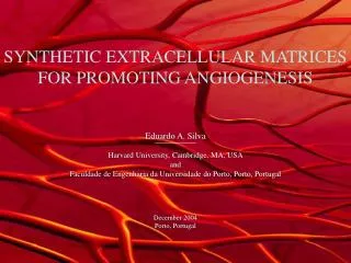 SYNTHETIC EXTRACELLULAR MATRICES FOR PROMOTING ANGIOGENESIS