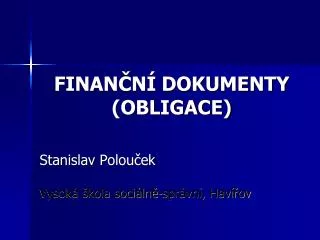finan n dokumenty obligace