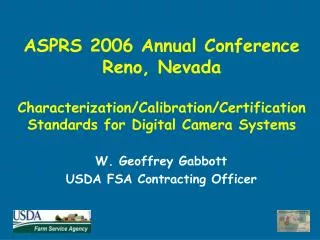 W. Geoffrey Gabbott USDA FSA Contracting Officer