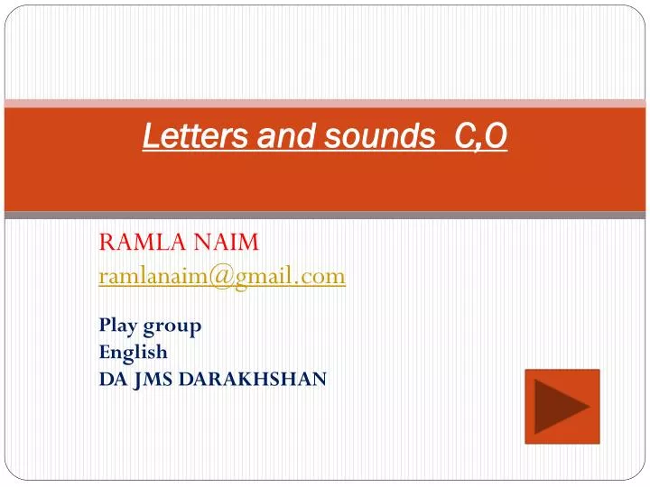 letters and sounds c o