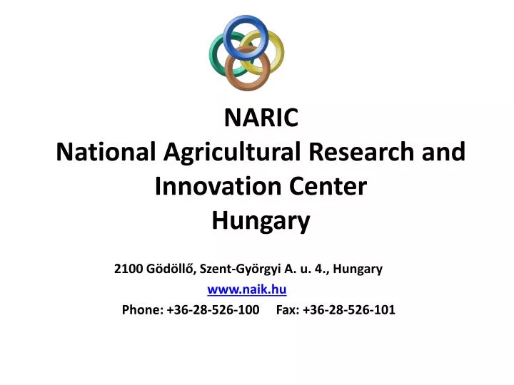 naric national agricultural research and innovation center hungary