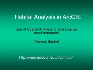 Habitat Analysis in ArcGIS