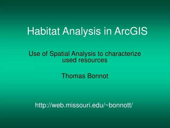 habitat analysis in arcgis