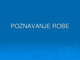 poznavanje robe