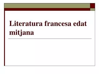 literatura francesa edat mitjana