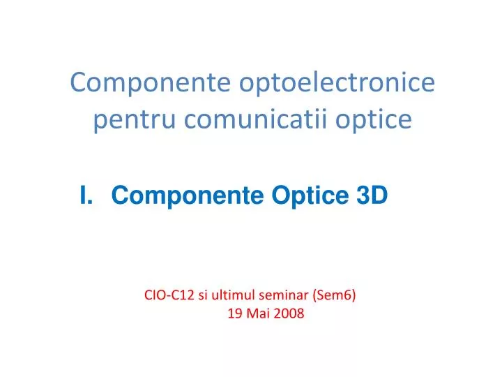 componente optoelectronice pentru comunicatii optice