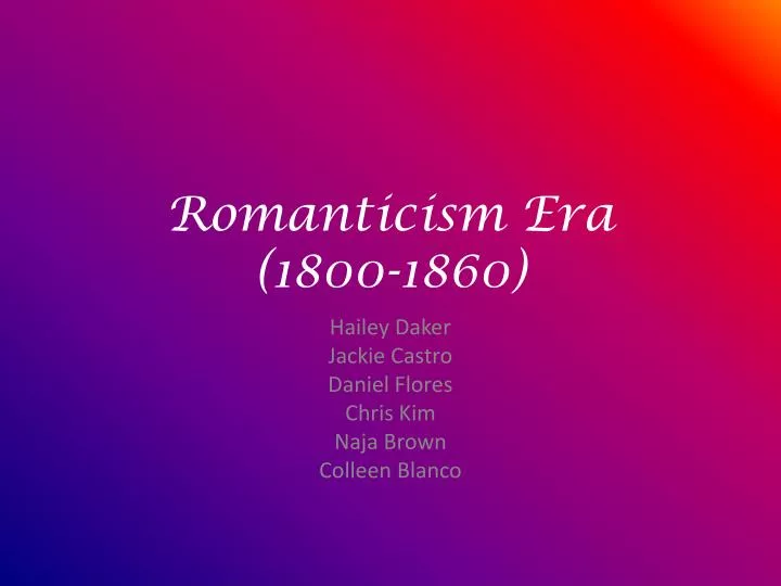 romanticism era 1800 1860