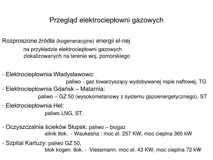 przegl d elektrociep owni gazowych