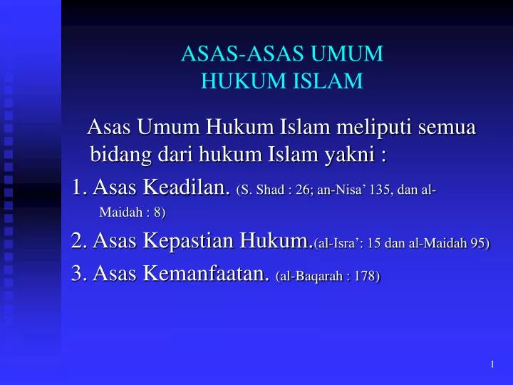 asas asas umum hukum islam