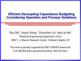 Efficient Decoupling Capacitance Budgeting Considering Operation and Process Variations