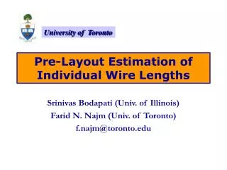 Pre-Layout Estimation of Individual Wire Lengths