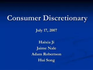 PPT - Consumer Discretionary Sector PowerPoint Presentation, Free ...