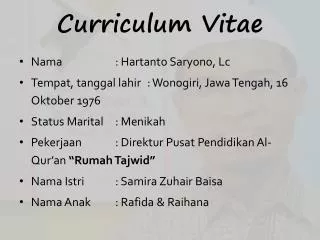 curriculum vitae