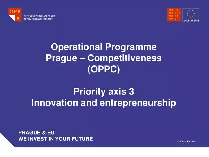 operational programme prague competitiveness oppc priority axis 3 innovation and entrepreneurship