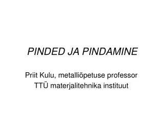 pinded ja pindamine