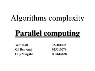 Algorithms complexity