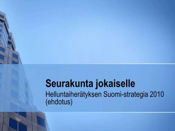 seurakunta jokaiselle