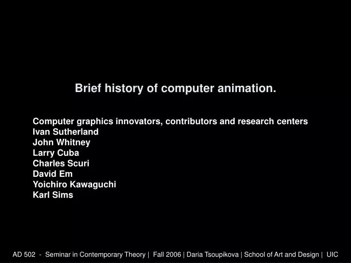 brief history of computer animation