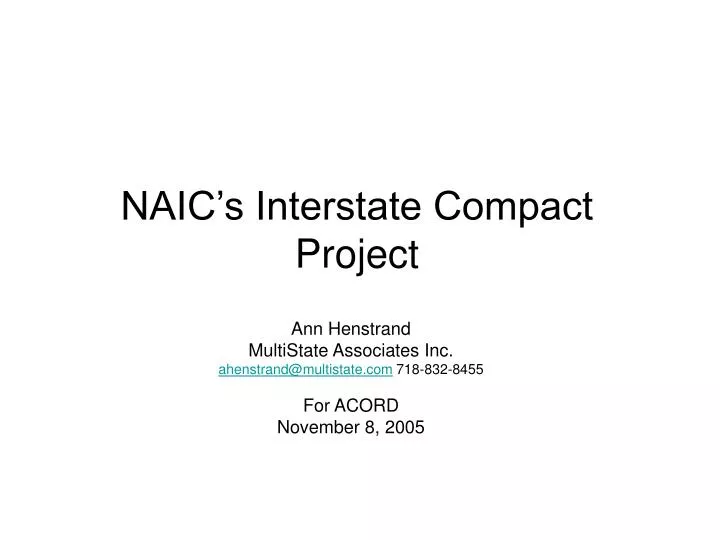 naic s interstate compact project