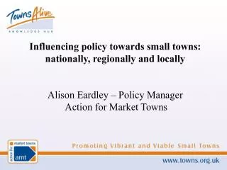 Influencing policy towards small towns: nationally, regionally and locally