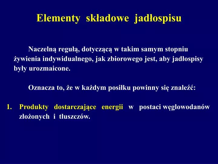 elementy sk adowe jad ospisu