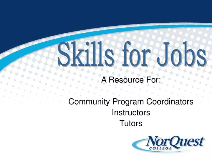 a resource for community program coordinators instructors tutors
