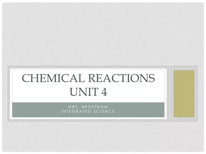 chemical reactions unit 4