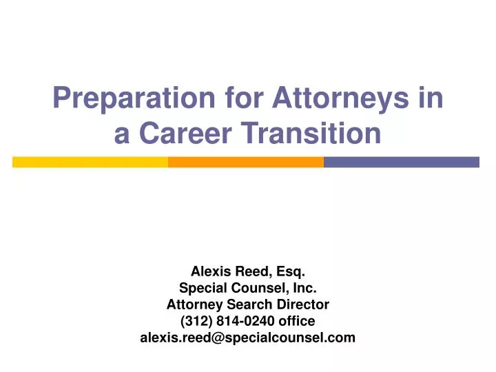 preparation for attorneys in a career transition