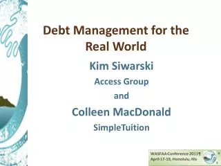 Debt Management for the Real World