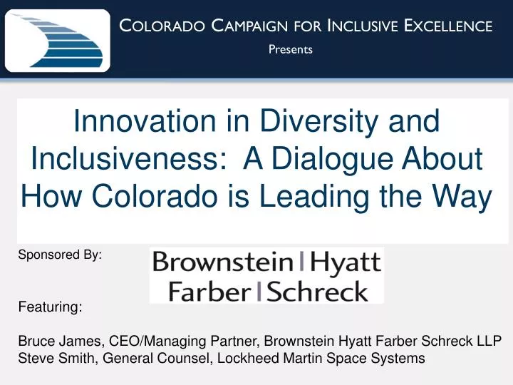 i nnovation in diversity and inclusiveness a dialogue about how colorado is leading the way