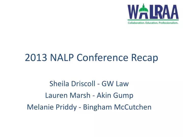 2013 nalp conference recap