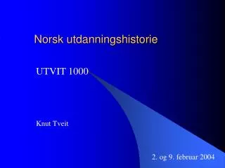 norsk utdanningshistorie