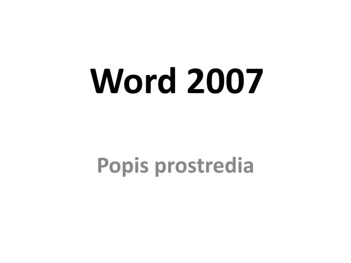 word 2007