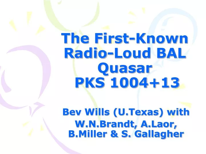 the first known radio loud bal quasar pks 1004 13