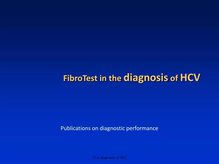 fibrotest in the diagnosis of hcv