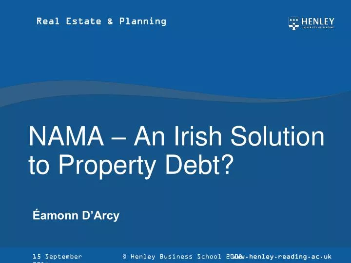 nama an irish solution to property debt