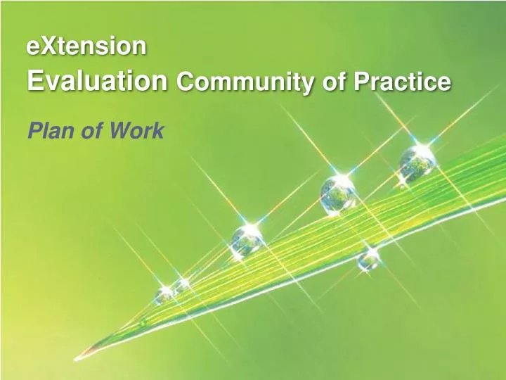 extension evaluation community of practice