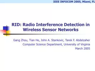 RID: Radio Interference Detection in Wireless Sensor Networks