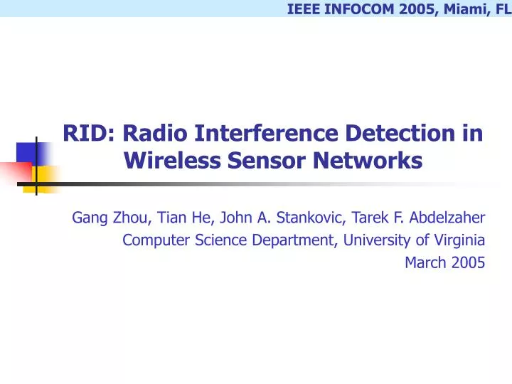 rid radio interference detection in wireless sensor networks