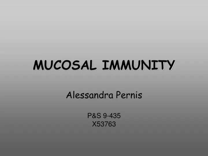 mucosal immunity