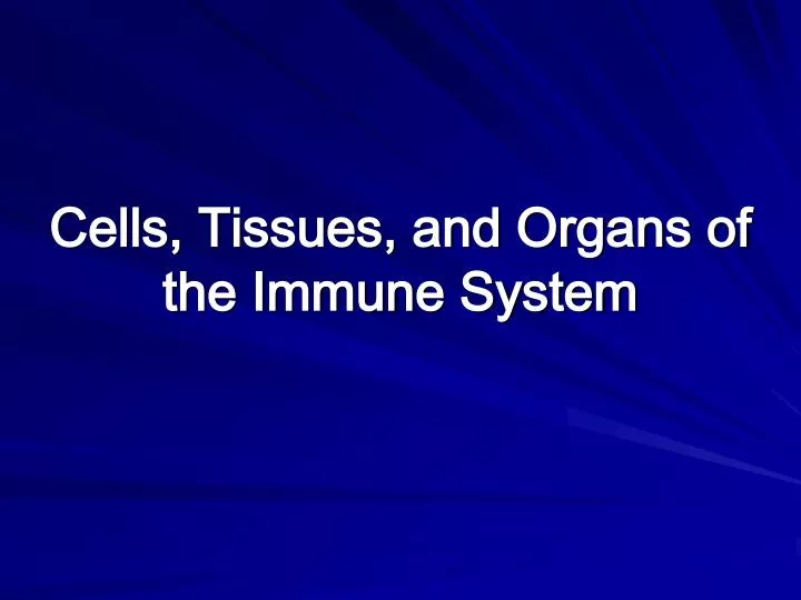 cells tissues and organs of the immune system