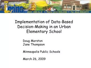 Implementation of Data-Based Decision-Making in an Urban Elementary School