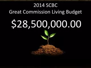 2014 SCBC Great Commission Living Budget