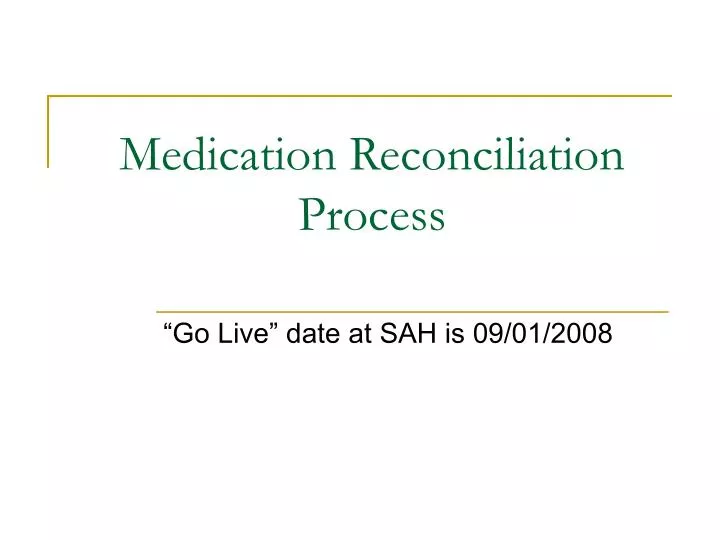 medication reconciliation process