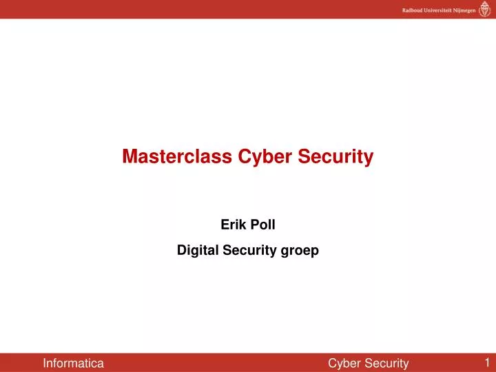 masterclass cyber security