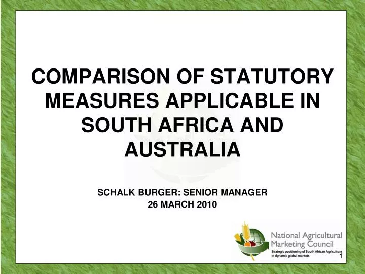 comparison of statutory measures applicable in south africa and australia