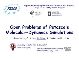 Open Problems of Petascale Molecular-Dynamics Simulations