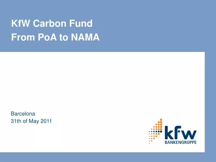 kfw carbon fund from poa to nama