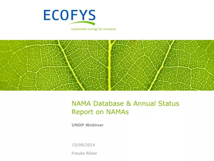 nama database annual status report on namas